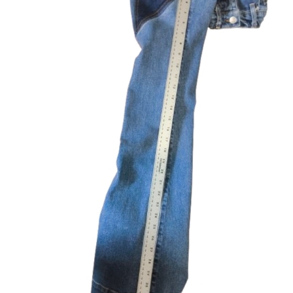 Revice Denim Star Patchwork Flare Jeans High Rise Two Tone Festival Y2K USA 25 - Picture 8 of 12